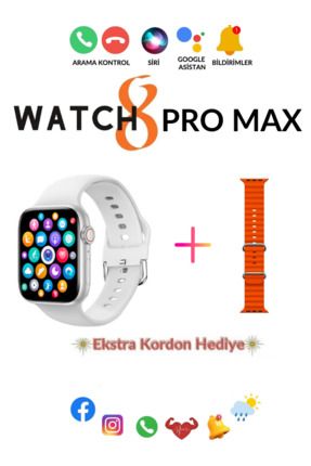 Smart watch 8 Pro Max Akıllı Saat Bütün Telefonlar ile Uyumlu Türkçe Menü Saatten Konuşma Spor Mod
