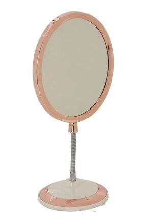 Makyaj Traş Aynası Oval Ayna, Büyüteçli Çift Taraflı Masa Üstü, 3x Büyüteçli Makyaj Aynası