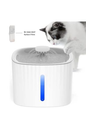 Kedi Köpek Su Pınarı Otomatik Kedi Su Şelalesi, Led Işıklı Kedi Su Sebili, Ultra Sessiz 3 Litre