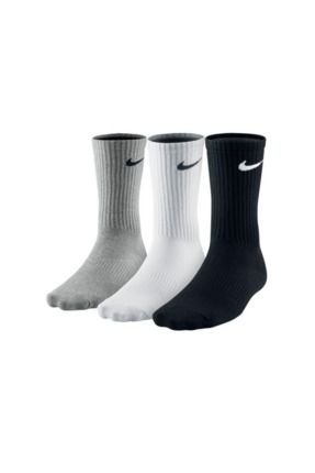 Unısex Fitilli Yüksek Kalite Dikişsiz Siyah Beyaz Gri Renkli 3'lü Antrenman Ve Spor Çorap