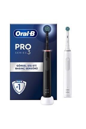 Pro 3 - 3900 - Siyah Beyaz 2'li Şarj Edilebilir Diş Fırçası Seti