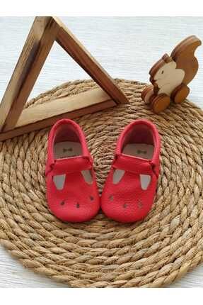 Cosy Model Kırmızı Renk Hakiki Deri Bebek Makosen Patik Ilk Adım Ayakkabısı