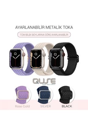 QUSE Apple Watch SE 10 9 8 7 6 5 4 3 46mm 45mm 44mm 42mm ile Uyumlu Ayarlanabilir Orgu Kordon Kum Pembesi Fiyat Yorumlar Trendyol