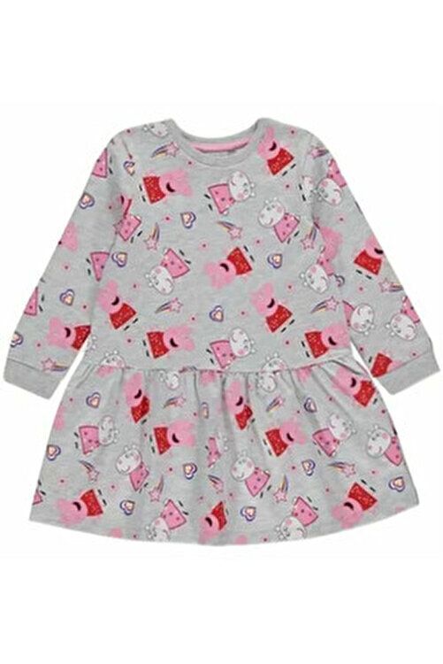 Peppa Pig Uzun Kol Kız Çocuk Sweatshirt Elbise PPUKKÇSEG
