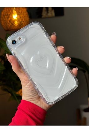 Iphone 7 - 8 - Se 2020 Uyumlu Kabartma Kalp Model Şeffaf Kılıf