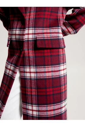 Tommy hilfiger tartan coat sales
