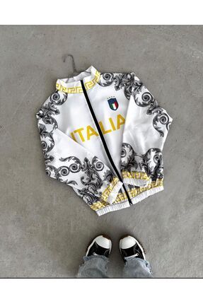 White and gold kappa tracksuit top