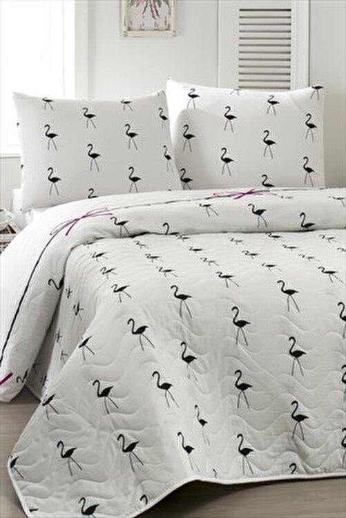 ev ev home tek kisilik kapitone yatak ortusu seti flamingo beyaz fiyati yorumlari trendyol