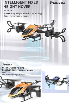 Kumandalı Led Işıklı 360° Uçabilen Otomatik Dönüşlü Şarjlı Helikopter Drone Body