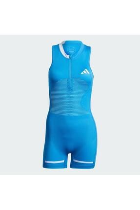 adidas HY5917 Aeroready Modular Pro Leotard Kad n Mavi Spor Tenis