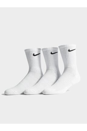 3 Çift Unisex Beyaz Antrenman Spor Tenis Futbol Basketbol Koşu Çorap Seti