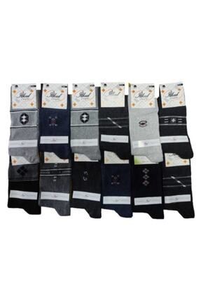 Hatvel Erkek Karışık Renk Ve Desen Pamuk 12'li Soket Çorap