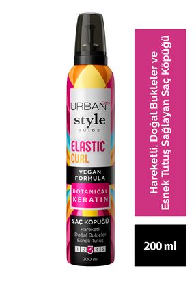 Style Guide Elastic Curl Doğal Görünüm Sağlayan Saç Köpüğü-esnek Tutuş-vegan -200 ml