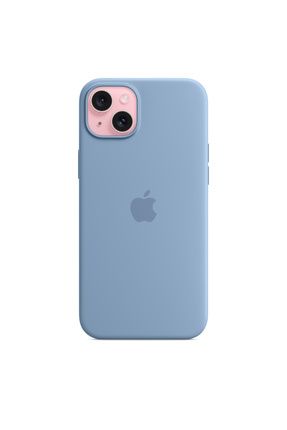 iPhone 15 Plus için MagSafe Özellikli Silikon Kılıf - Buz Mavisi