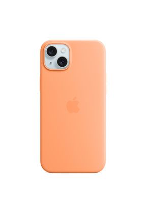 iPhone 15 Plus için MagSafe Özellikli Silikon Kılıf - Turuncu Sorbe