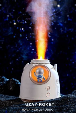 Uzay Roket Hava Nemlendirici Buhar Makinesi Hava Nemlendirici Difüzör Gece Lambası 260mm