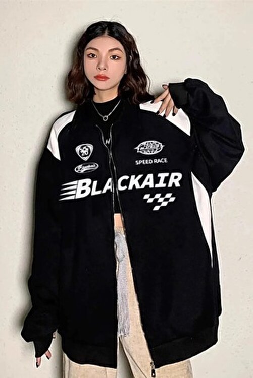 Y2k Tech Siyah Şardonlu Blackair Unisex Hırkaa Gofeel