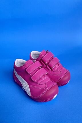 Hakiki Deri Ortopedik Ilk Adım Bebek Ayakkabısı Fuşya