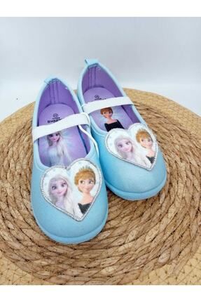 Mavi Kız Çocuk Elsalı Kaymaz Taban Ev Ayakkabısı Panduf