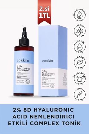 8 Çeşit Hyaluronik Asit Içeren Nemlendirici Tonik | 2% 8d Hyaluronic Acid Complex Toner 250 Ml