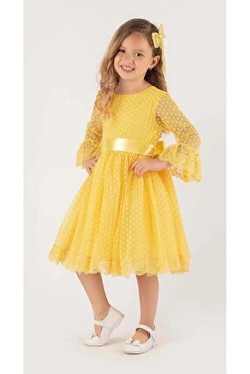 Kız Çocuk Elbise Kız Çocuk Tokalı Elbise Kız Elbise Tül Dantel Elbise