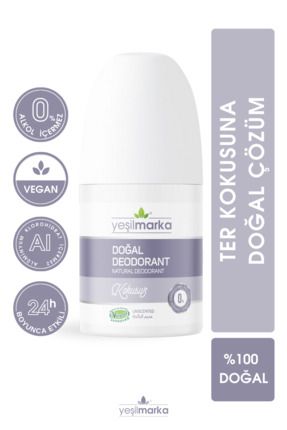 %100 Doğal Roll On Deodorant- Kokusuz- Vegan- Alkolsüz- Parabensiz- Parfümsüz