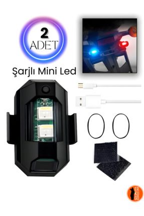 2 Adet Şarjlı Mini Led Işık/motor Çakar Led/drone Işığı/anti Çarpışma Uyarı Işığı