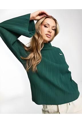 Sportswear Ribbed Jersey Wide Long-Sleeve Kadın Sweatshirt