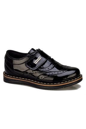 Günlük Cırtlı Siyah Renk Günlük Cırtlı Bantlı Erkek Çocuk Klasik Ayakkabı