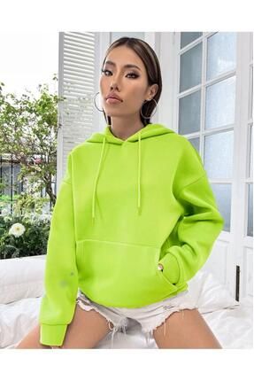 Baycombine35 Kad n Neon Love Yourself Bask l Kapu onlu Sweatshirt Fiyat Yorumlar Trendyol