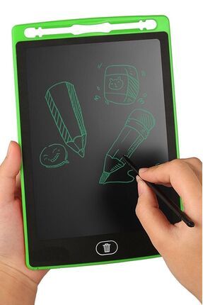 Yeşil Lcd Yazı Tahtası Lcd Writing Tablet 8,5 Inç Boyama Çizim Alıştırma Hesap Grafiti