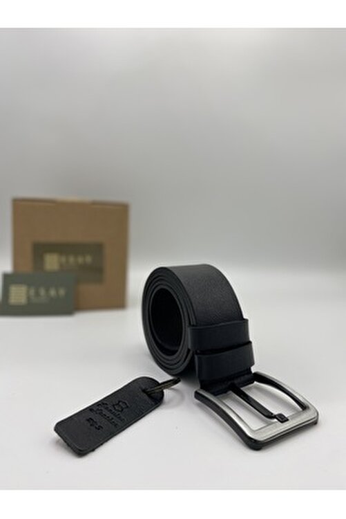 %100 HAKİKİ SİYAH 4.5 CM ERKEK KEMER