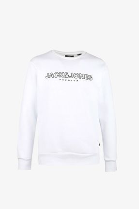 Jprblajason Branding Sweat Crew Neck Erkek Beyaz Sweatshirt 12245593-white