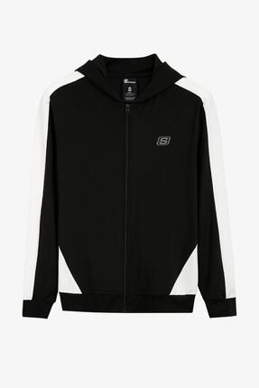 Skechers M 2x lock Diagonal Fleece Suit Track Suit Siyah Erkek