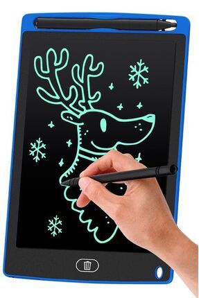 Dijital Kalemli Çizim Yazı Tahtası Not Yazma Eğitim Tableti Writing Tablet 8,5 Inç Mavi