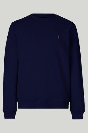 Lacivert Renk Basic Bisiklet Yaka Erkek Sweatshirt