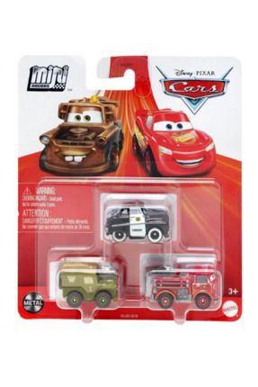 D SNEY Disney Pixar Cars 2023 Mini Racers 3 Pack Red Sarge Sheriff