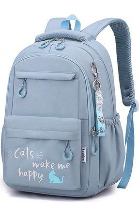 Kız çocuk kedili okul çantası (mavi)