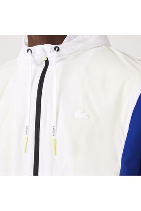 Lacoste Sport Erkek Kapu onlu Suya Dayan kl Renk Bloklu Beyaz Ceket Fiyat Yorumlar Trendyol