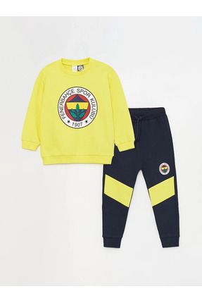 Fenerbahçe Baskılı Erkek Bebek Sweatshirt ve Eşofman Altı Takım %10 SEPETTE