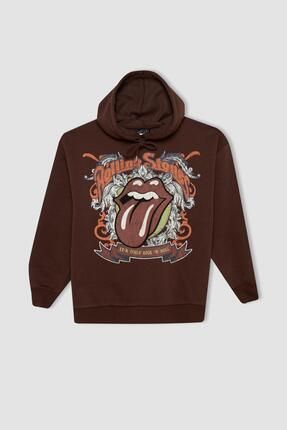 Defacto Rolling Stones Oversize Fit Kapu onlu Sweatshirt Y7537az22wn Fiyat Yorumlar Trendyol