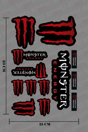 STİCKERCI BEY Kırmızı Monster Sticker Seti Uyumlu Otomobil