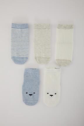 Erkek Bebek 5'li Pamuklu Uzun Çorap