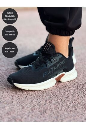 Future Ew02458h Kadın Siyah Kaymaz Taban Ortopedik Rahat Hafif Günlük Yürüyüş Fitness Spor Ayakkabı