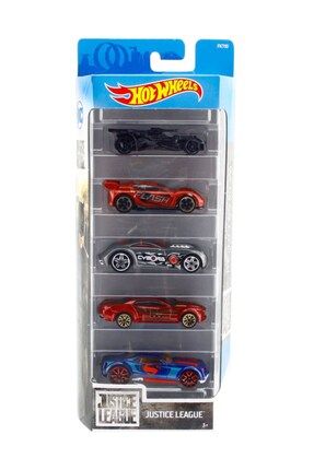 HOT WHEELS Justice League Batman Flash Cyborg Wonder Woman Superman 5 li Arabalar Koleksiyon Seti