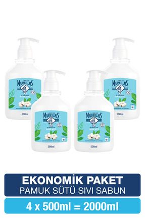 Nemlendirici Sıvı Sabun Pamuk Sütü 500 ml X4 Ekonomik Paket