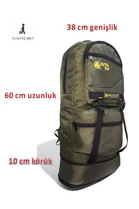 Körüklü Dağcı Sırt Çantası 65 litre Kapasiteli Kamp Çantası seyahat çantası kabin boy valiz haki