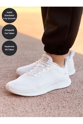 Running Ew02428h Kadın Beyaz Kaymaz Taban Ortopedik Rahat Hafif Günlük Yürüyüş Fitness Spor Ayakkabı