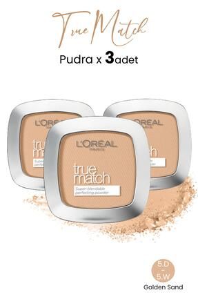 Loreal Paris True Match Pudra 5.D-5.W Golden Sand x 3 Adet