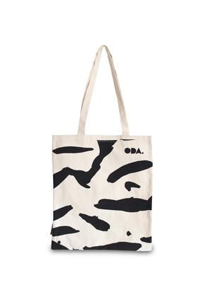 Kanvas Bez Çanta Siyah Beyaz Zebra Desenli Tote Bag Kanvas Bez Çanta Tote Bag